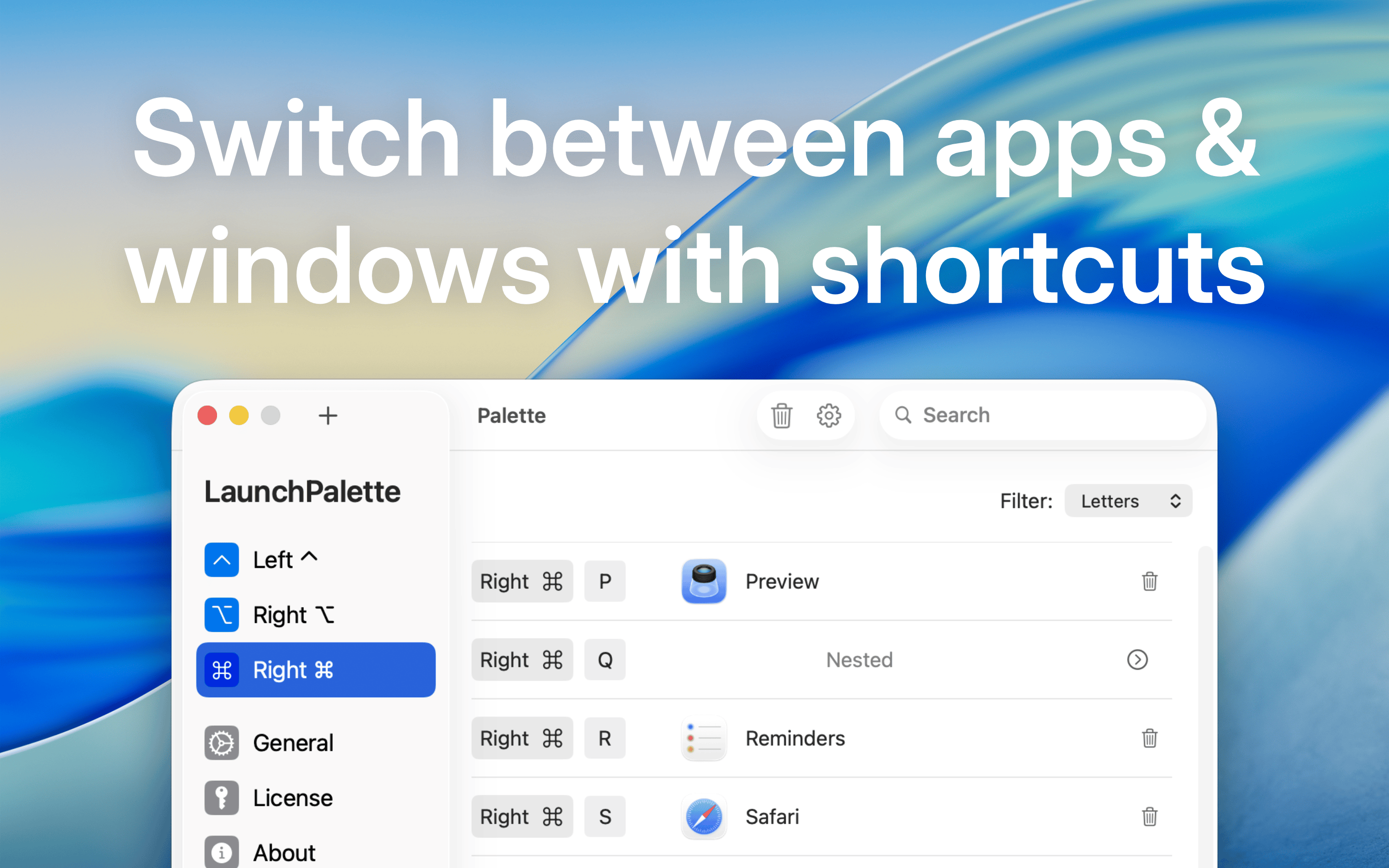 LaunchPalette screenshot